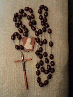 vintage wood Rosary beads